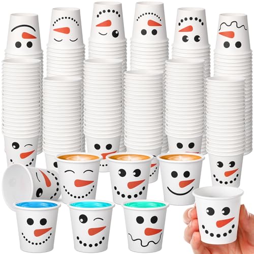 Tioncy 600 Pcs Snowman Paper Cups Bulk 2.5oz...