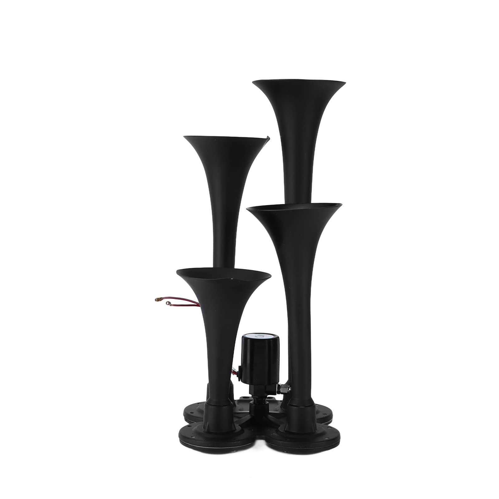 Kit de bocina de coche de 12 V con diseño de cuatro trompetas de 135 DB, metodo de bocina de aire súper ruidoso para ajuste universal en camiones, SUV, trenes y barcos,