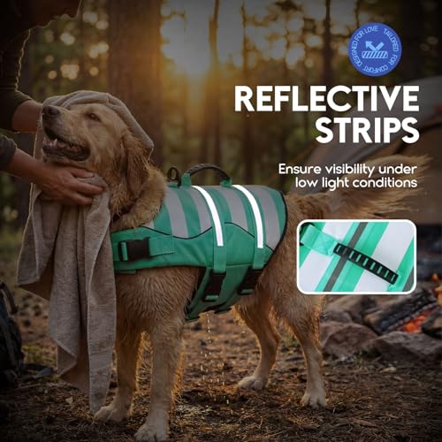 ASENKU Hundeschwimmweste Klein XS mit Rettungsgriff, verstellbarem Brustgurt und Reflektorstreifen, Schwimmweste für Hunde zur sicheren Nutzung beim Bootfahren, Baden und Wassersport