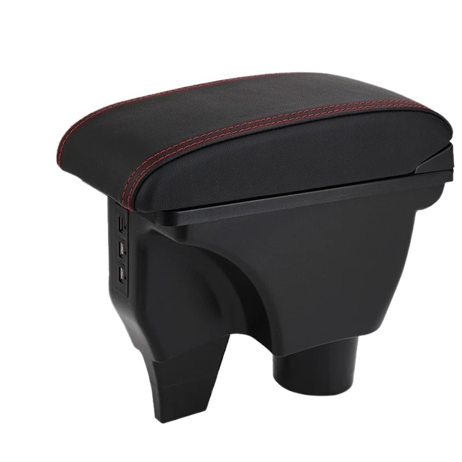 NOKRGQW Car Armrest Box For TOYOTA For Yaris For Vitz Car Armrest Box Accessories Interior Parts Details Storage Retrofit Parts(A1 Black red leather)