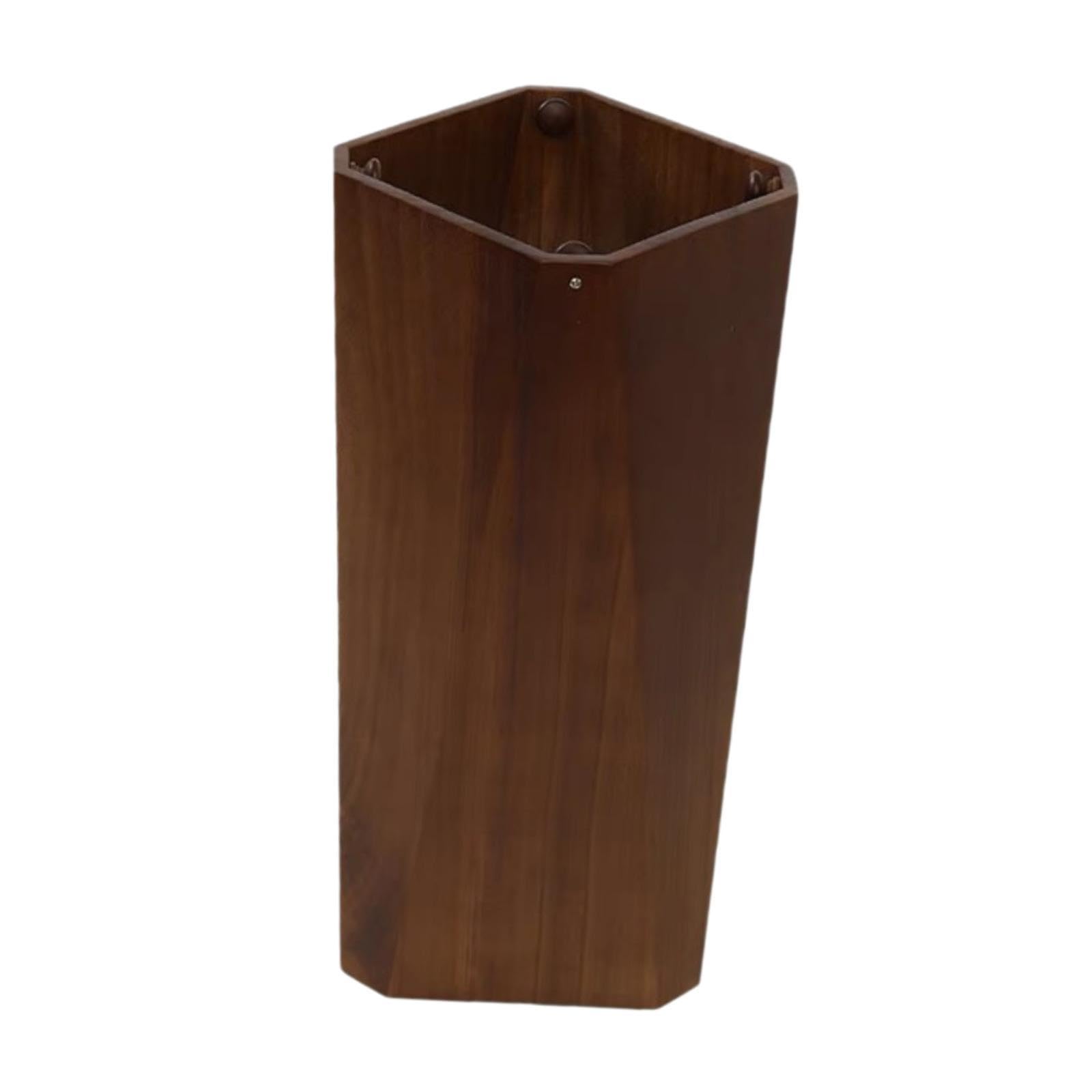 Bothyi Wooden Umbrella Holder Organizer Bin Practical Fashion Solid Wood Storage Bucket Umbrella Stand for Home Hallway Office, Brown