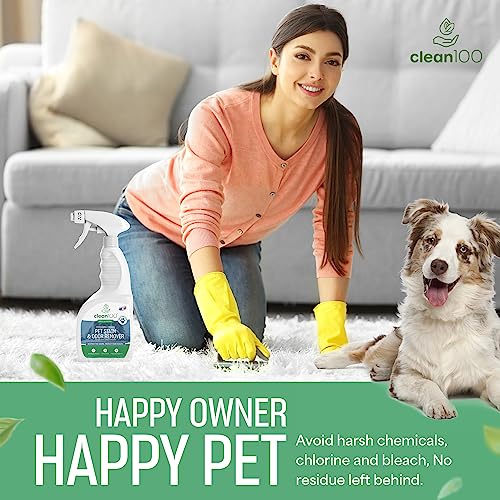 Image of Dog Bed Deodorizer Spray Cleaner - Pet Urine Odor Remover & Stain Eliminator | 100% Natural No Enzymes Pet Stain, Dog Urine, Cat Urine Carpet Cleaner | Poop Smell & Pee Odor Eliminator