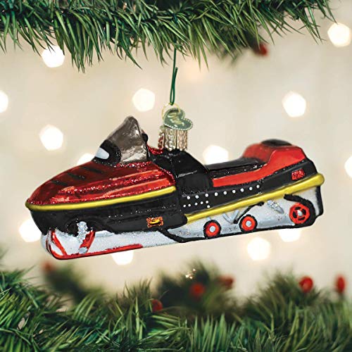 Old World Christmas Ornaments: Snow and Ski Collection Glass Blown Ornaments for Christmas Tree, Snowmobile
