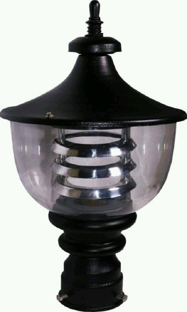 gate light black iron and glass | fixed mount outdoor garden gate light | field gate and roof lighting fixture | durable exterior lamp – 1 piece