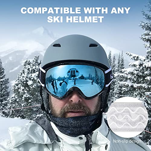Image of findway Ski Goggles OTG - Over Glasses Snow /Snowboard Goggles for Men, Women & Youth - 100% UV Protection