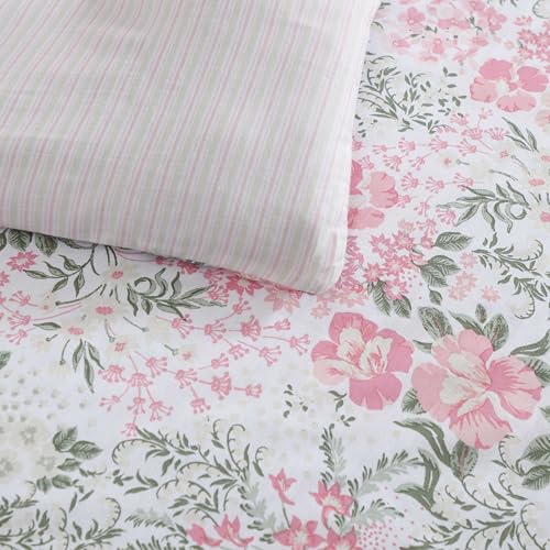 Image of Laura Ashley - Comforter Set, Soft & Breathable Bedding with Matching Shams, Romantic Floral Design (Heather Garden Pink, King)