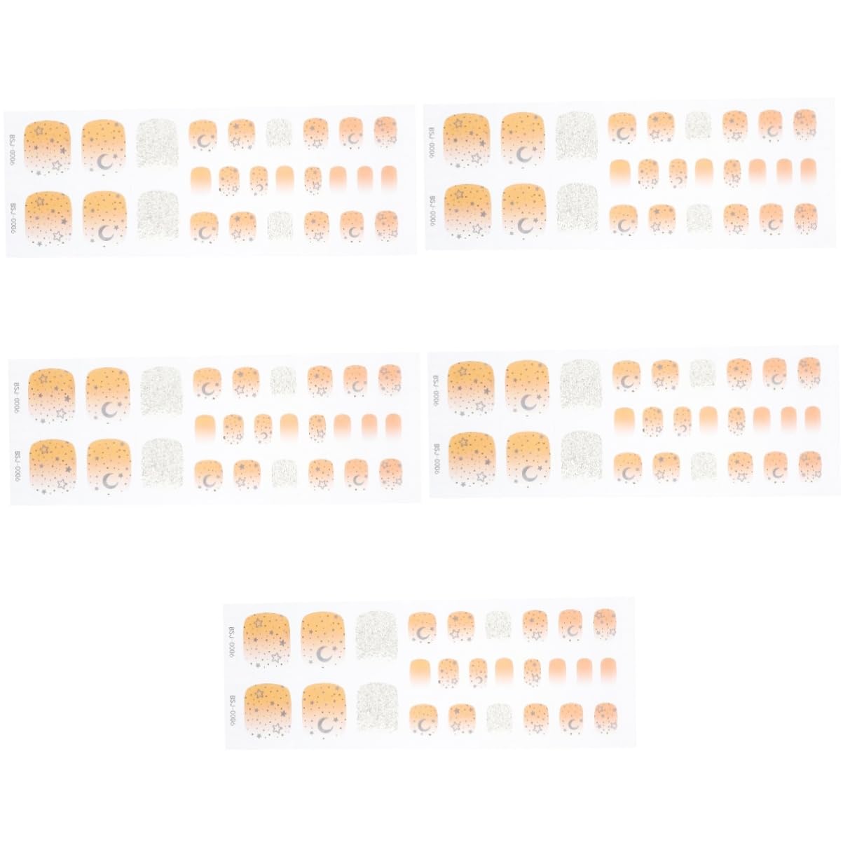 Healeved 5sets Adesivi Per Unghie Gel Strisce Decorative Facili Da Applicare Manicure Per Unghie Naturali e Finte Design Elegante Per Look Accattivante e Duraturo