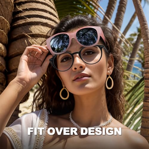 Image of Trysee Polarized Fit Over Sunglasses for Women, Trendy Oversized Wear Over Glasses Shades UV400 Protection TS5779