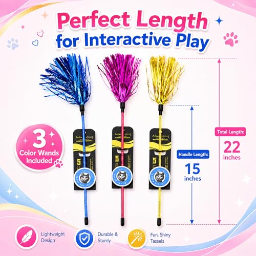 Jouet interactif pour chat Aduck avec pompons multicolores pour chaton