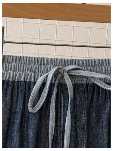 OYOANGLE Women's Plus Size Drawstring Waist Lounge Pants Loose Fit Wide Leg Trousers3