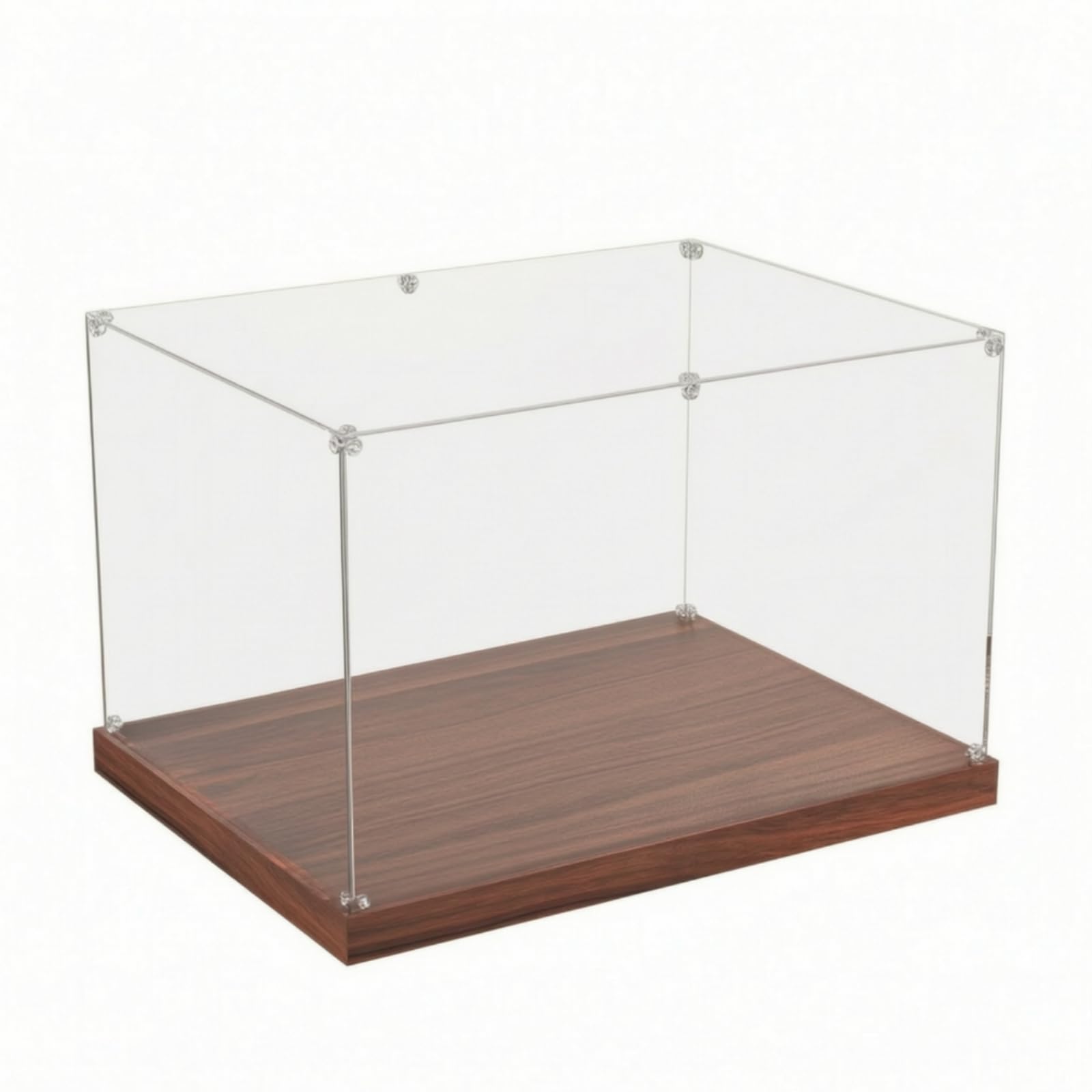 in Acrilico Trasparente Durevole Vetrina da Tavolo con Base Rialzata Elegante Espositiva con Pannelli Trasparenti per Scrivania, Mensola , Legno