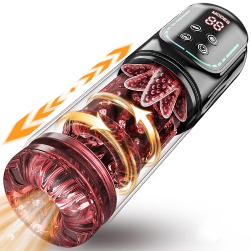 Masturbieren für Männer Masturbator 12s Penispumpe, Sex Spielzeug für die Männer 7 Saugen Rotierend Teleskopfunktion Taschenmuschi, Masturbatoren Vergrößerer APP Control Sex Toys