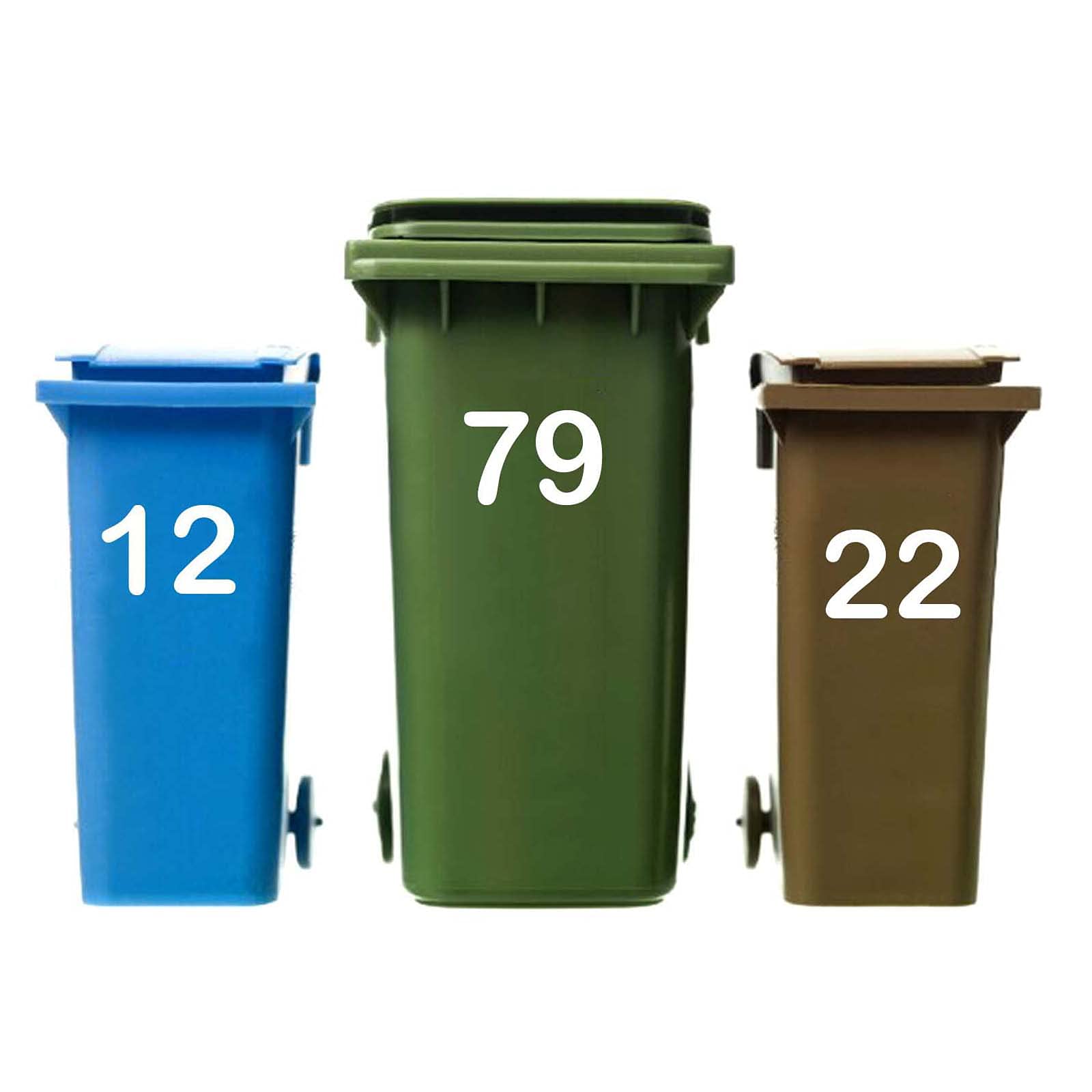 Buy 2 x Bin Numbers for Wheelie Bins White Wheelie Bin House Numbers