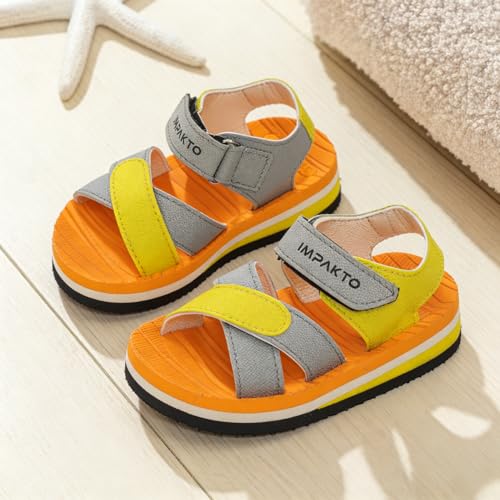 Image of Impakto Boys Sandals | Lightweight Sports Sandals with Velcro Closure | Comfortable Outdoor Summer Footwear | Anti Skid | Beach for Kids