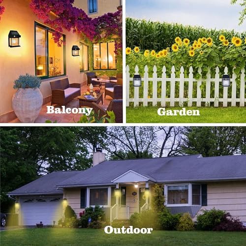 Image of Arto Solar Led Bulb Wall Light Lantern,Wireless Dusk to Dawn Porch Lights Fixture,Motion Sensor (3 Modes),Waterproof Exterior Lighting with Clear Panel for Outdoor,Garden,Patio,Yard,Auto Chargeable