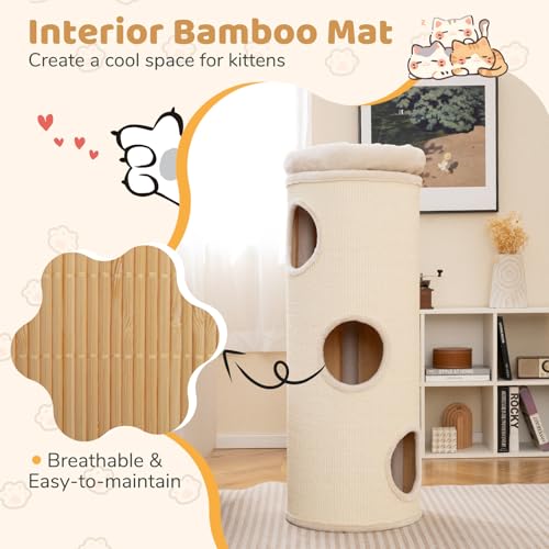 Casa para gatos 4 pisos, 49 pulg. con rascador de sisal miniatura 5
