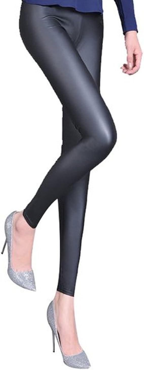 AExpress ® leggings effetto bagnato lunghezza intera nero lucido Black