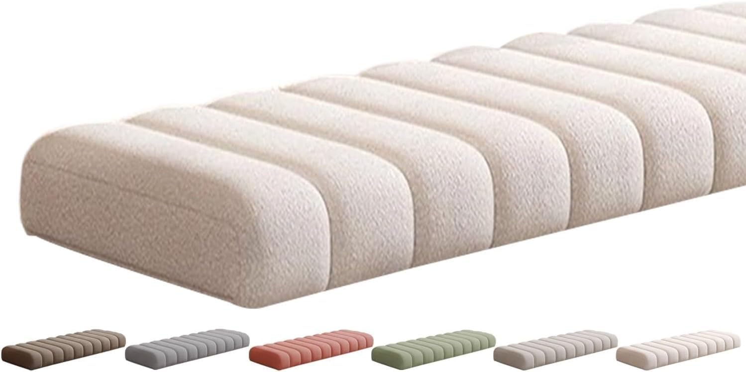 Coussin de banc de jardin imperméable matelas blanc 40x120 pour banquette de terrasse 3 places