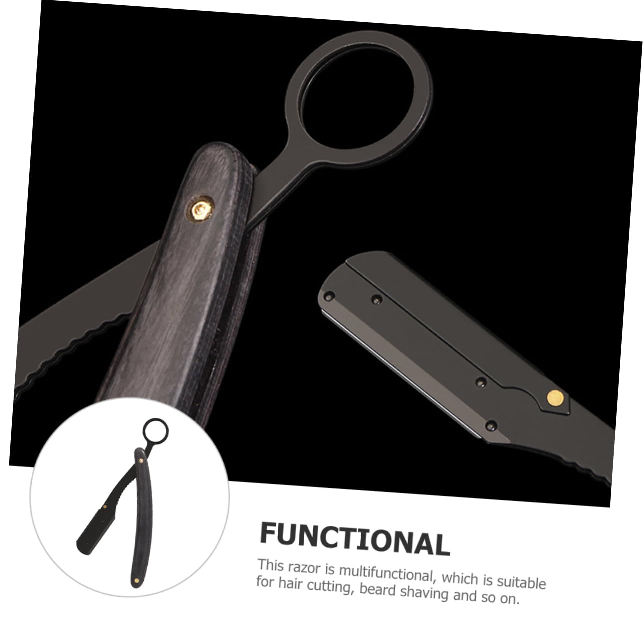 SAFIGLE Stainless Steel Barber Knife Holder Beard Shaper Tool Men's Shaving Razor