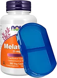 NOW M.elatonina, 180 Cápsulas Made In Usa + Porta Cápsulas