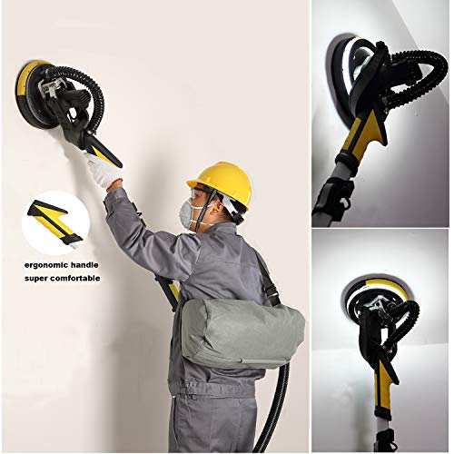 Drywall Sander With Vacuum, Labor-Saving Handle And Unique Fixture For Ceiling Sanding, Electric Drywall Sander With Led Light, Etl Listed, Cubeway #TOP6