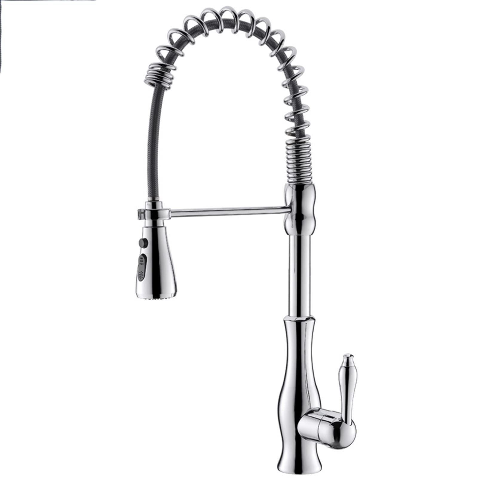ZYCHSJXA Kitchen Bath Taps Faucet 2-Function Pull Down Sprayer Spring Sink with Swivel Spout Brass Hot and Cold Mixer, Single Handle Hole,Chrome