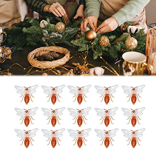 Decoração de Abelha de Mel de Plástico para Quintal de Jardim - Mini Enfeite de Abelha Fofo de 50 Pe