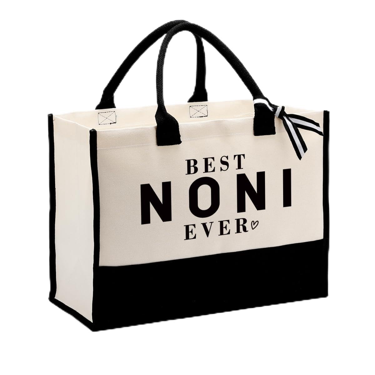 Gift for Mom Grandma, Best Noni Ever Bag, Canvas Tote Bag Large, Mother's Day Gift, Noni Birthday Gift, Canvas Bag Totes for Women Family Members, Reusable Grocery Bags Shopping Bags Camping Bags