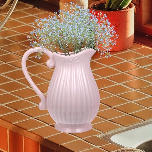 Vase en céramique rose fleurs séchées objet décoratif intérieur design moderne - 7