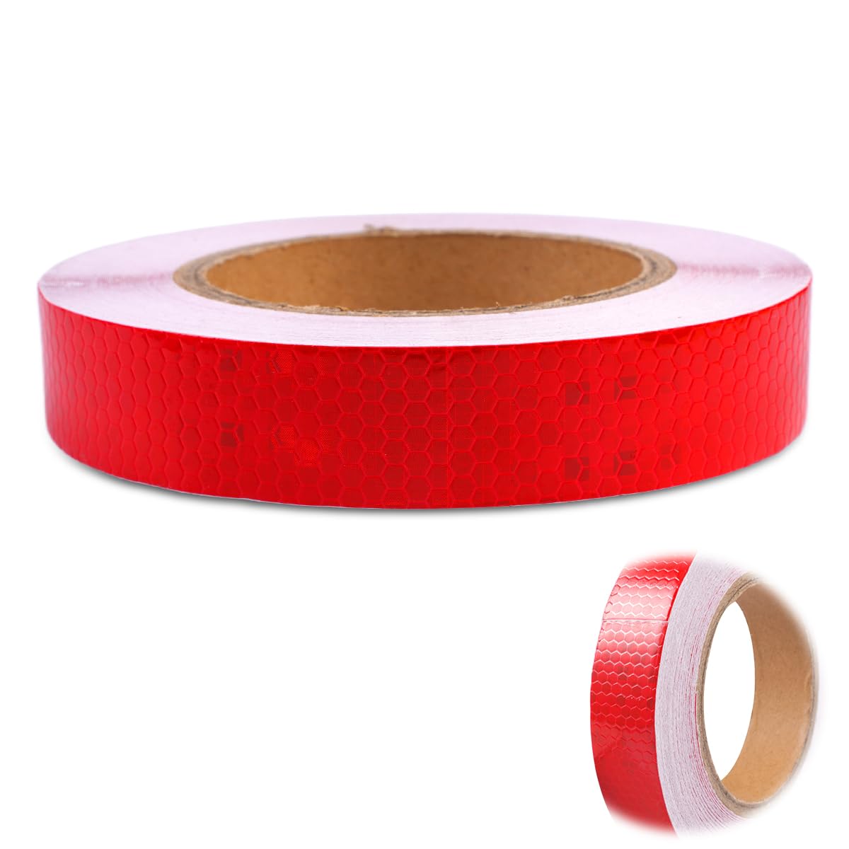 BigTron Reflecterende band, hoge intensiteit, reflecterend, zelfklevend, waterdicht, veiligheid om te markeren, 50 mm x 3 m, 2 rollen, rood