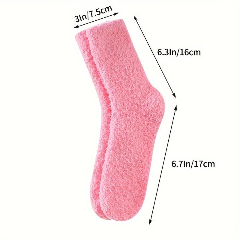 Women's 6 Pairs Padded Fuzzy Fleece Home Floor Comfortable Warm Puffy Microfiber Sleeping Winter Padded Socks2