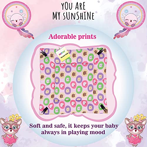 Image of Kwitchy Baby Bedding Set New Born Baby Bed Mattress with Mosquito Net Play Gym Bed with Hanging Toys (0-6 Months, Pink)
