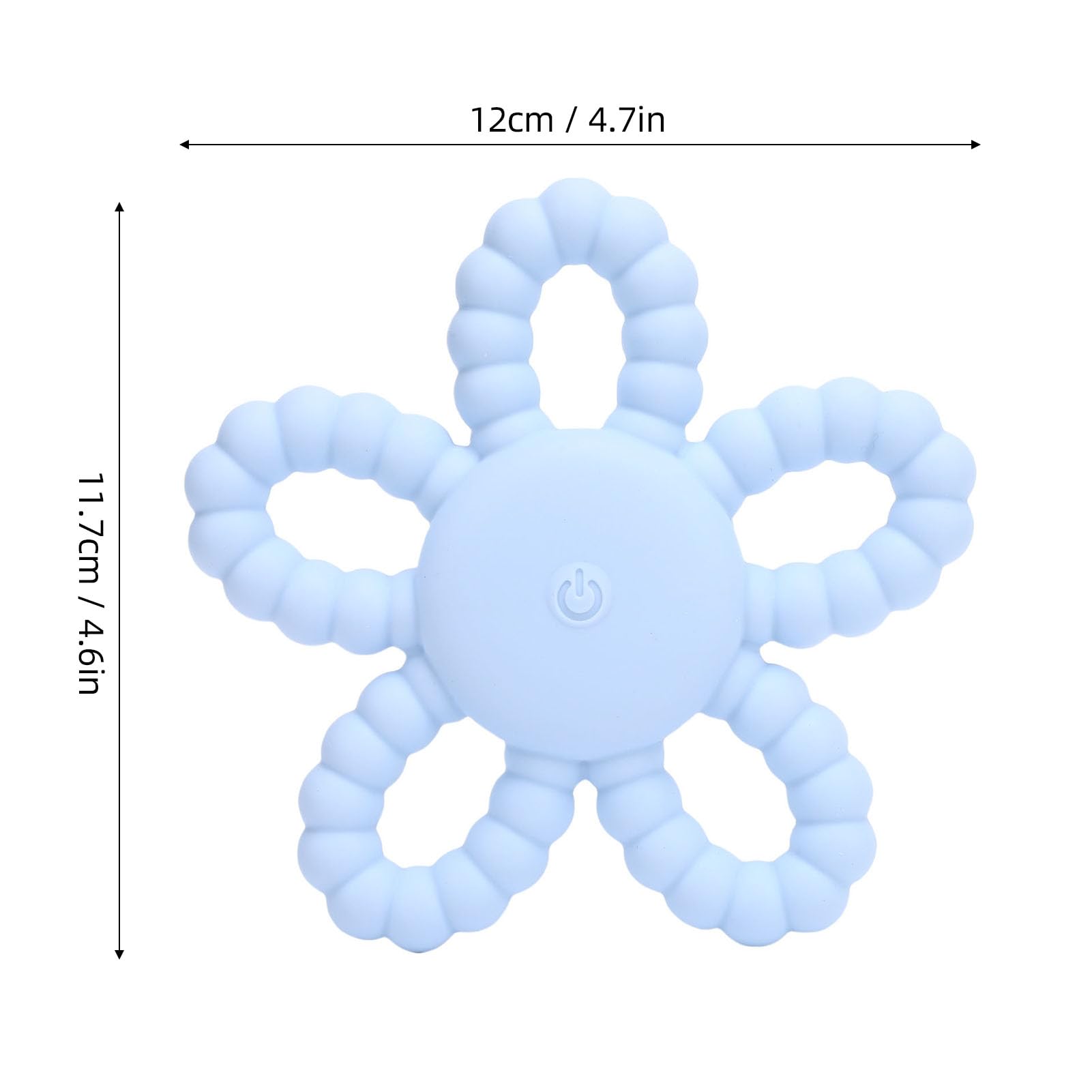 Generic Vibrating Sensory Chew Toy Textured Massage Silicone Teether Easy Grasp for Babies 6-12 Months Old, Easy to Clean (Sky Blue) — view 6