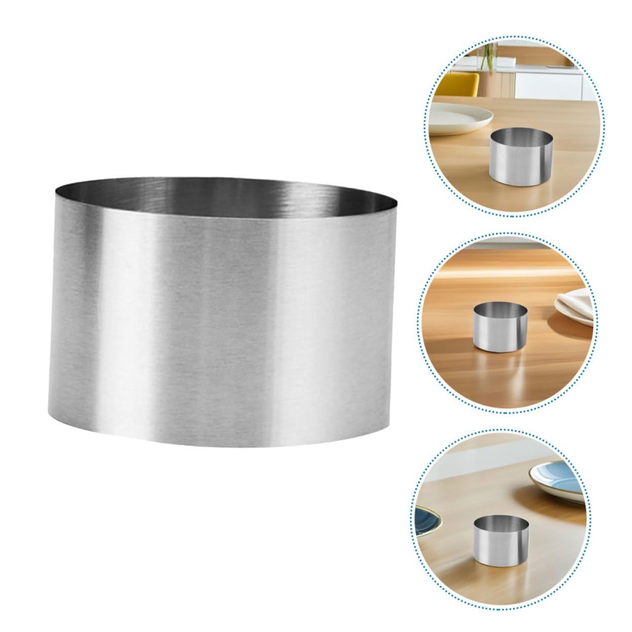Aros Redondos para Hornear de Acero Inoxidable, 8 Piezas