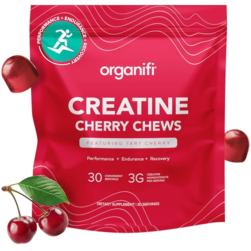 Organifi Creatine Chews - Premium Cherry Chews to Perform Look and Feel Better 30-Day Supply