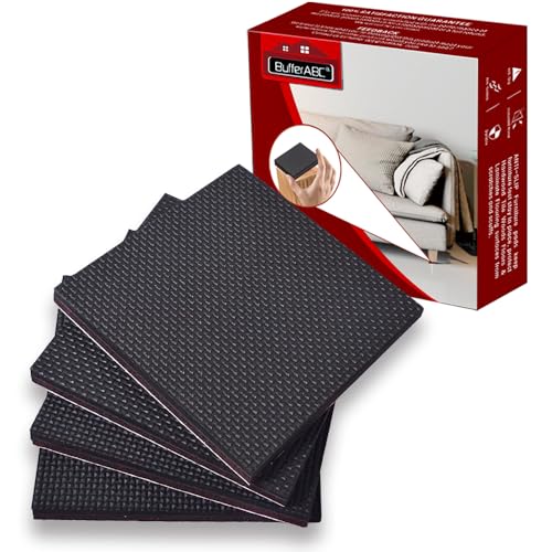 Patin Antiderapant Tampon Caoutchouc Meuble, 4pcs 100mm Premium Patins Antidérapants Adhesif Sol pour la Fixation en Place des Mobiliers, pour Protéger Votre...
