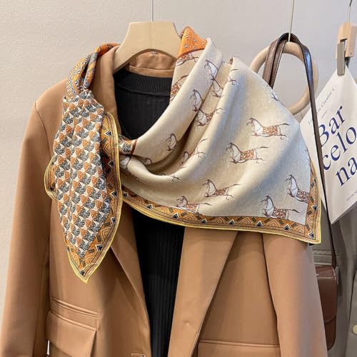 Satin Head Scarf Bandanas for Women Fashion Lightweight Silk Hair Scarves Neck Sleeping Headscarf Wrap 27.5" Square4