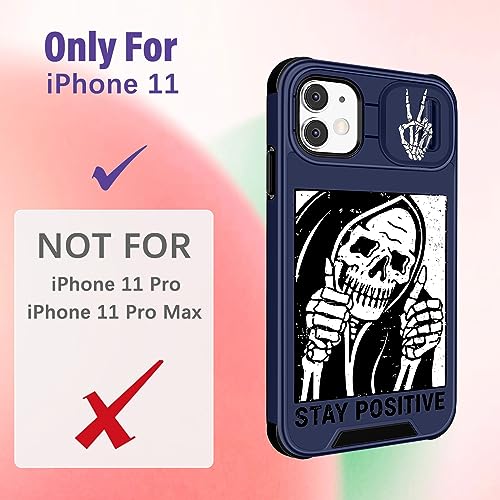 Image of Funermei (2in1 for iPhone 11 Case for Women Cute Skull Skeleton Phone Cover Teen Boys Girls Funny Gothic Spooky Scary Horror Fun Design with Camera Cover Funda for Apple for iPhone 11 Case