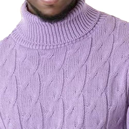 Mens High Neck Long Sleeve Mock Turtleneck Classic Raglan Sleeve Pullover Waffle Textured Knitted Sweaters3