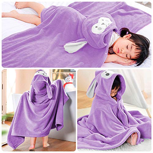 Image of ROMASA Baby Bath Towel Ultra Soft Hooded Towel Highly Absorbent Bathrobe Blanket Toddlers Shower Gifts for Boys Girls-27.5 inch x 55 inch (Purple)