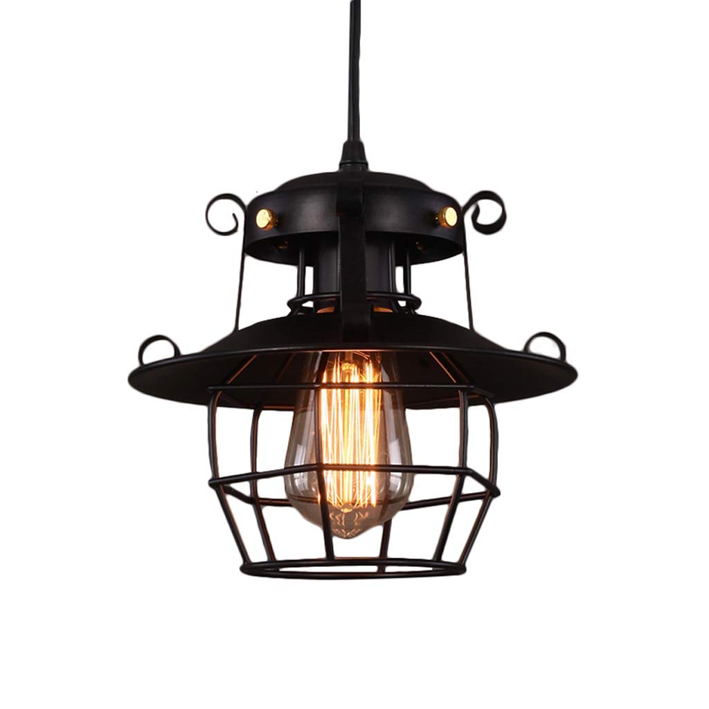 Lustre industriel rétro en fer suspension à tête unique pour bar et couloir