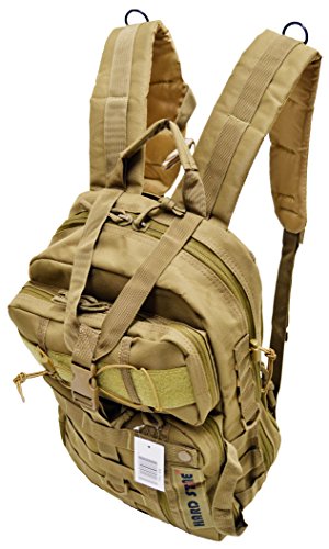 Explorer B8-CT Tactical Hydration Pack Ready Backpack with Molle & Chest Strap, Tan, 17x 10 x 63