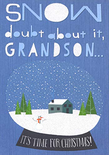 Designer Greetings Snow Doubt About It : Snow Globe on Blue Christmas Card for Teen : Teenager Grandson