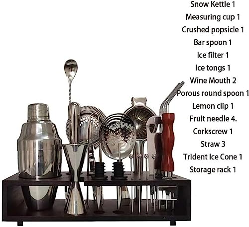Set coctelera bartender acero inoxidable 20 piezas miniatura 3