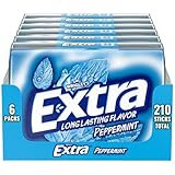 EXTRA Gum Peppermint Sugarfree Chewing Gum Mega Pack, 35 Sticks (Pack of 6)