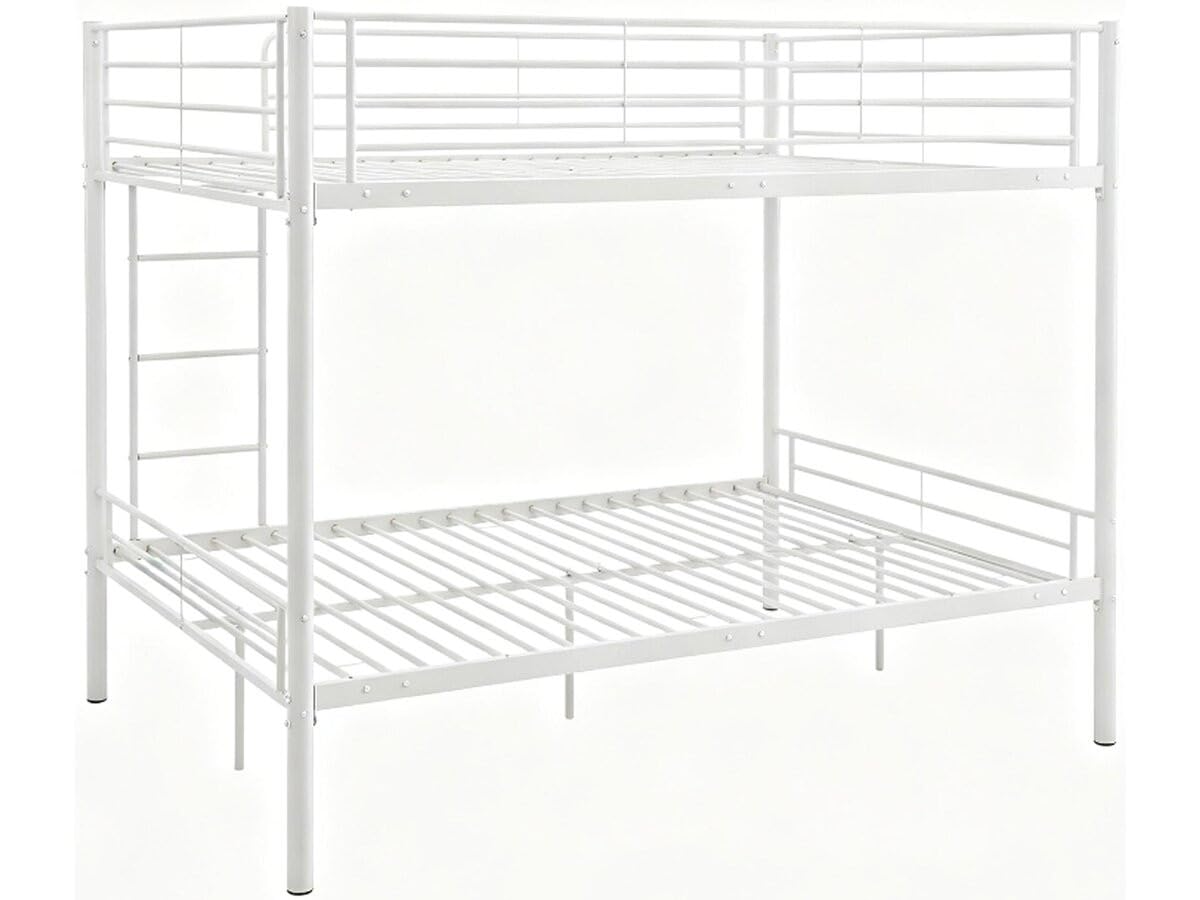 Lit double superposé avec sommier inclus "Adam" - 140 x 190 cm - Blanc