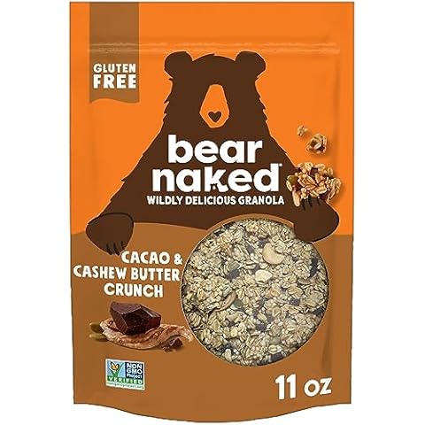 Bear Naked Granola Cereal, Whole Grain Granola, Breakfast Snacks, Cacao and Cashew Butter Crunch, 11oz Bag (1 Bag) Cover