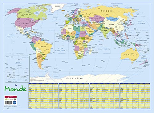 SOUS-MAIN CARTE MONDE POLITIQUE 40,5 x 55 cm BOUCHUT