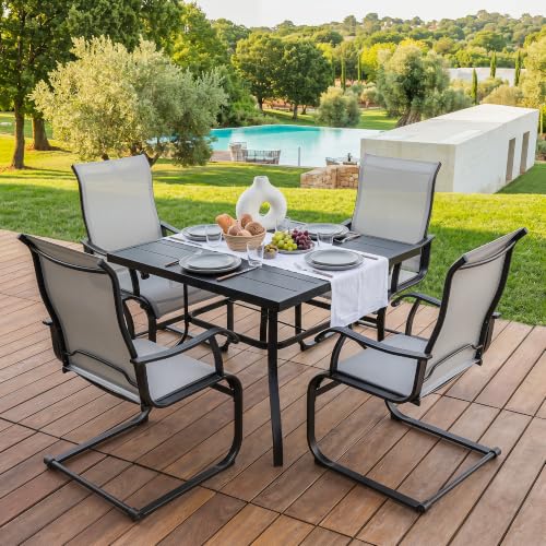 Image of NUU GARDEN 5 Piece Patio Dining Set for 4 with C-Spring Chairs