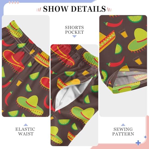 ZZXXB Chilli Lime Boys Long Pants Soft Trousers Elastic Waist Kids Lounge Bottoms with Pockets S-XL4